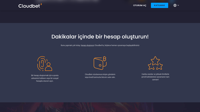 Cloudbet’te Nasıl Hesap Açabilirim?